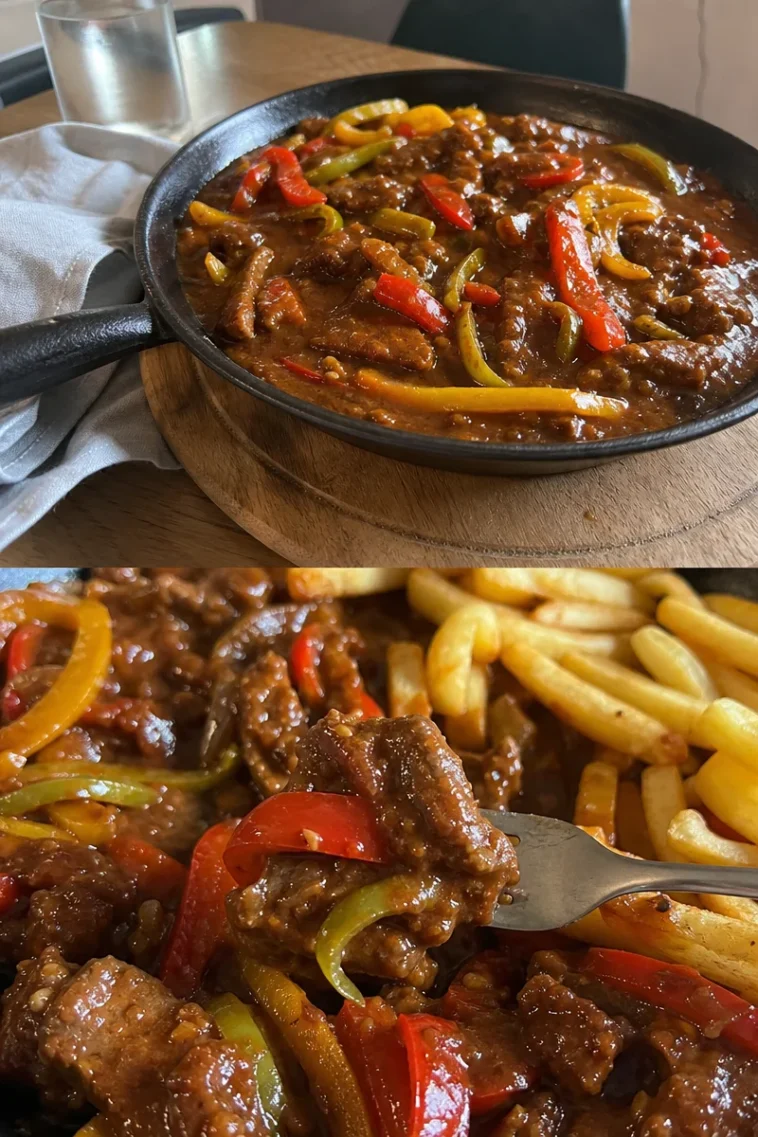 Schaschliktopf 7 Leckeres Schaschlik aus dem Schaschliktopf serviert auf einem Tisch