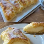 Schneller Rollkuchen mit frischen Zutaten auf einem Holzbrett.
