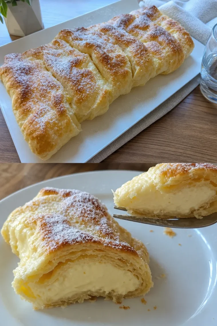 Schneller Rollkuchen mit frischen Zutaten auf einem Holzbrett.