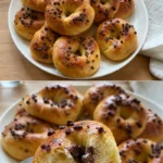 Schokoladen-Brioche-Donuts Rezept einfach 3 Schokoladen-Brioche-Donuts frisch gebacken mit Schokolade überzogen