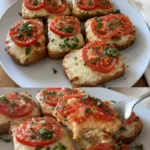 Tomaten-Mozzarella-Toast Rezept 3 Leckeres Tomaten-Mozzarella-Toast auf einem Tisch serviert