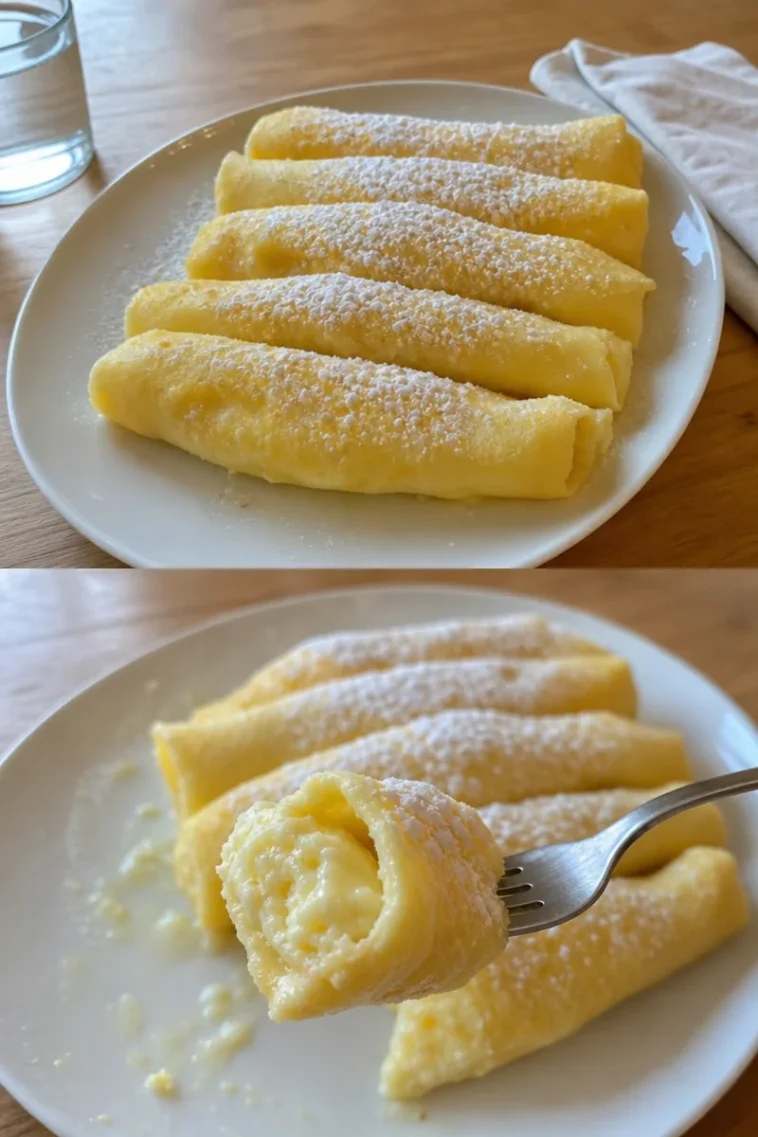 Weihnachtliche Quark Pfannkuchen auf einem Teller