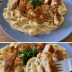 Zarte Hähnchenstreifen mit cremigen Nudeln Rezept 4 Zarte Hähnchenstreifen mit Nudeln in cremiger Sauce